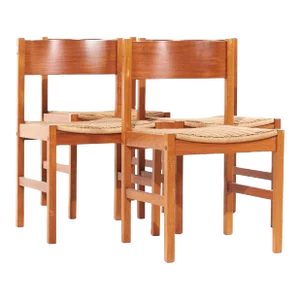 Peter Hvidt Style Mid Century Teak Dining Chairs - Set of 4