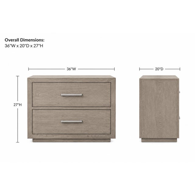 Restoration Hardware Restoration Hardware Kempton 36” Gray Oak 2-Drawer Nightstands – Pair For Sale - Image 4 of 7