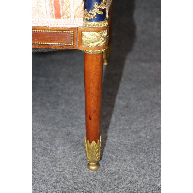 19th C French Louis XVI Adam Weisweiler Style Bronze Mounted Settee For Sale - Image 14 of 18