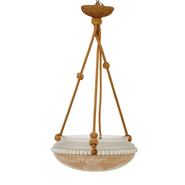 Red Mid-Century Scandinavian Wedgwood Style Pendant Light, 1930s For Sale - Image 8 of 8