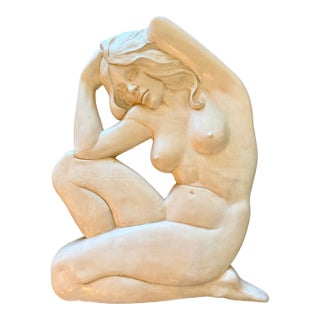 1980s Large Bespoke Female Wall Sculpture Plaster Austin Products Fisher Weinberg Style For Sale