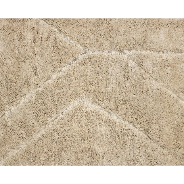 Textile Oversize Asymmetrical Diamond Hand-Knotted Wool Rug | 12'9" X 10'5" | One of a Kind For Sale - Image 7 of 8