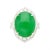 Baroque Gia Certified 14.68 Carat Grade a Jadeite Jade Ring With Diamond in 18k Gold Size 6 For Sale - Image 3 of 12