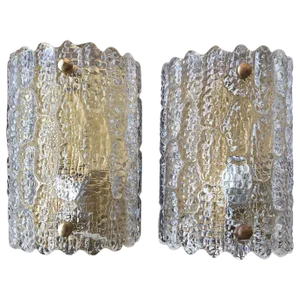 Large Sconces by Orrefors - a Pair