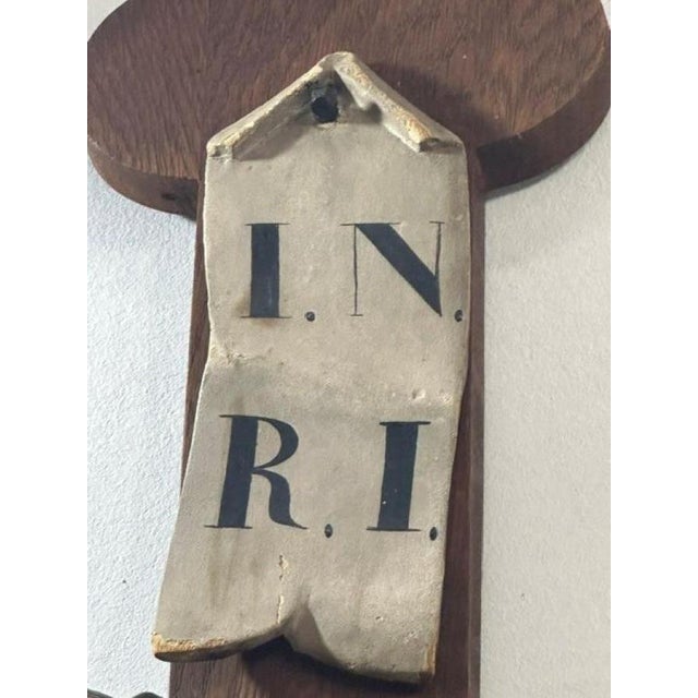 Antique Polychrome Wooden Crucifix, 1890s For Sale - Image 12 of 18