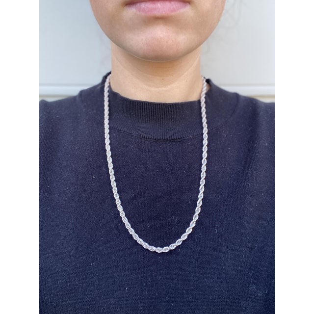 Metal Tiffany & Co Sterling Silver Rope Chain, Length 24 Inches For Sale - Image 7 of 7