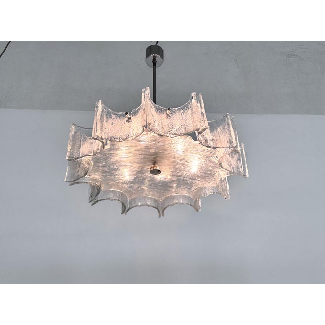 Large Ice Glass Chandelier from Kaiser Leuchten, 1970s For Sale - Image 11 of 18