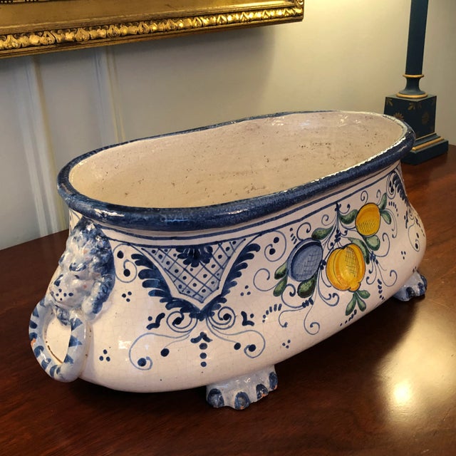 Large 19th Century Italian Maiolica Jardinière For Sale - Image 4 of 13