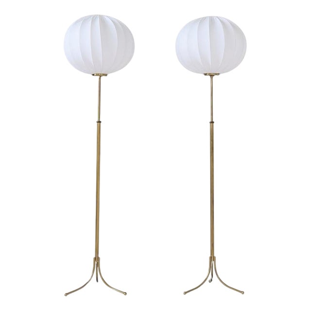 Mid-Century Modern Model G2326 Floor Lamps attributed to Josef Frank for Svenskt Tenn, Sweden, 1950s, Set of 2 For Sale