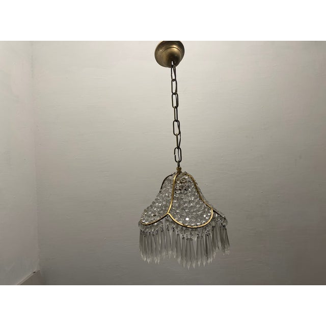 1960s Small Crystal and Brass Pendant, 1960s For Sale - Image 5 of 9