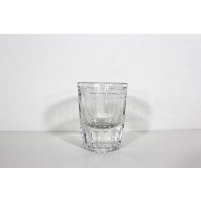 1960s Vintage Libbey Glass Jigger White Lines Bar Measure 1 1/2 Ounce Oz Measuring Cup Shot Bar Cart Styling, Cocktail Alcohol Heavy Bottom Fluted For Sale - Image 5 of 11