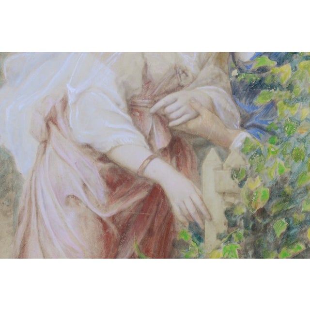 Victorian Artist, Romantic Scene, Watercolour, 1800s For Sale - Image 4 of 6