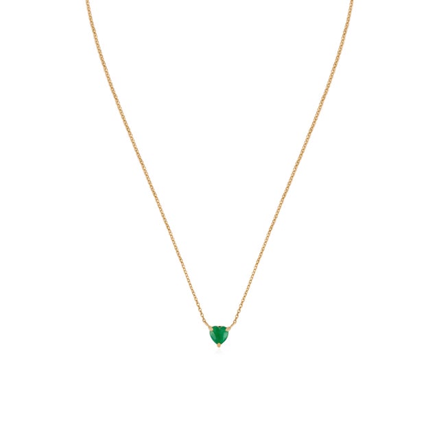 14 Karat Emerald Heart Necklace For Sale In New York - Image 6 of 12
