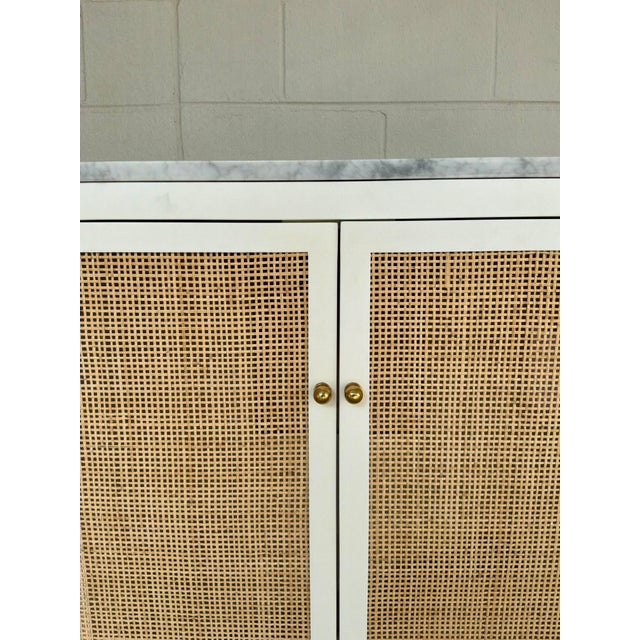 2020s Worlds Away Modern Can Ad White Marble Boyd Vanity For Sale - Image 5 of 7