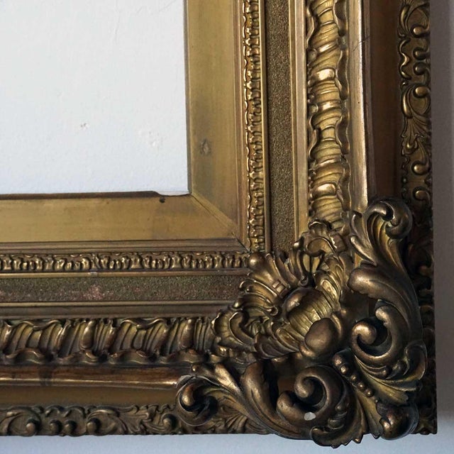Very Large American Victorian Giltwood and Gesso Painting/Mirror Frame For Sale - Image 12 of 12