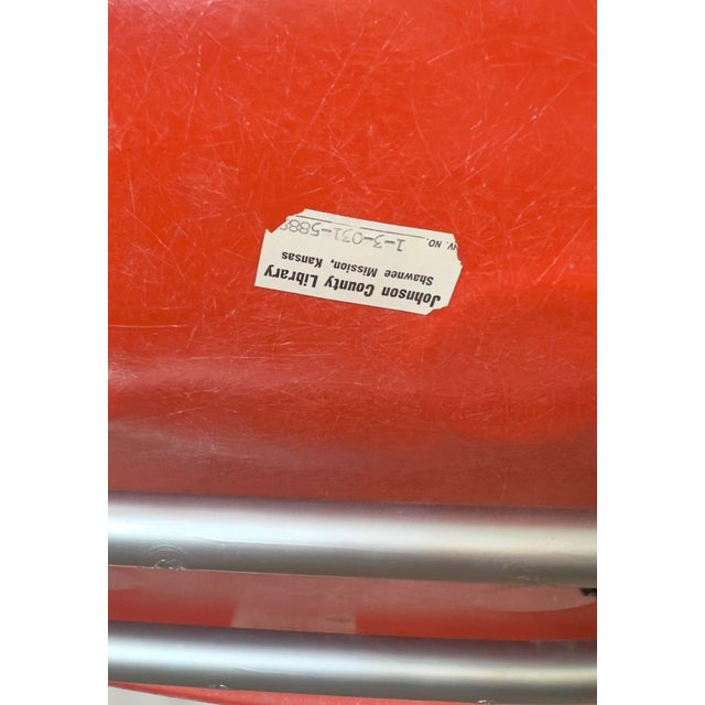 1960s 1960s Eames for Herman Miller Red-Orange Fiberglass DSS Stacking Side Chair For Sale - Image 5 of 11