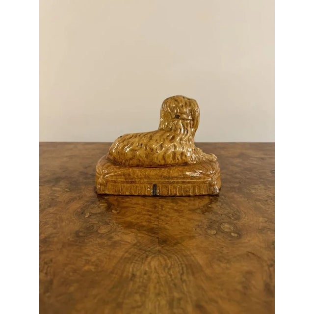 Victorian Staffordshire Stoneware King Charles Spaniel, 1860s For Sale - Image 4 of 6