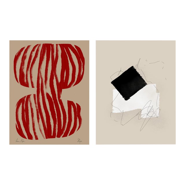 Contemporary Minimalist Abstract Giclee Prints - Set of Two For Sale