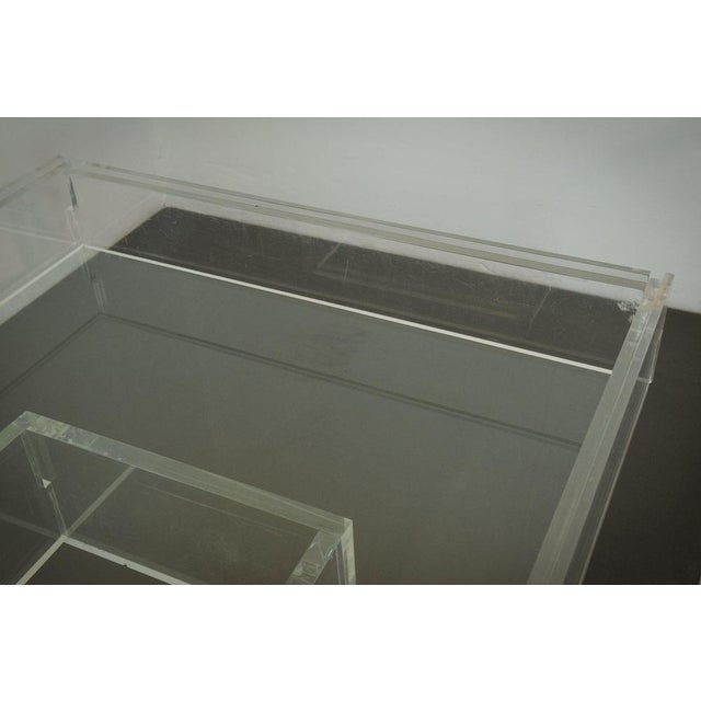 Large Modernist Glass and Acrylic Glass Coffee Table, 1970s For Sale - Image 9 of 18