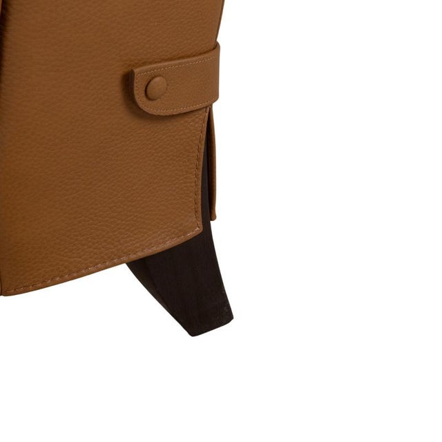 Animal Skin Cognac Leather Armchair from Natuzzi For Sale - Image 7 of 15