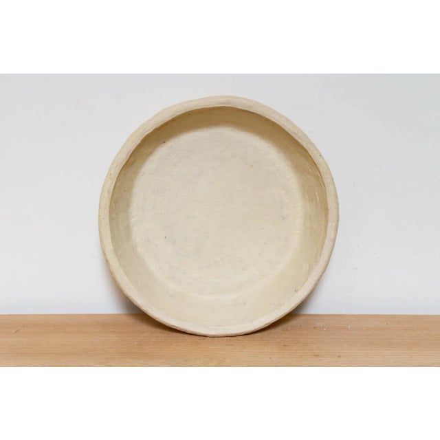 12" Natural White Paper Mache Plate For Sale In Los Angeles - Image 6 of 7