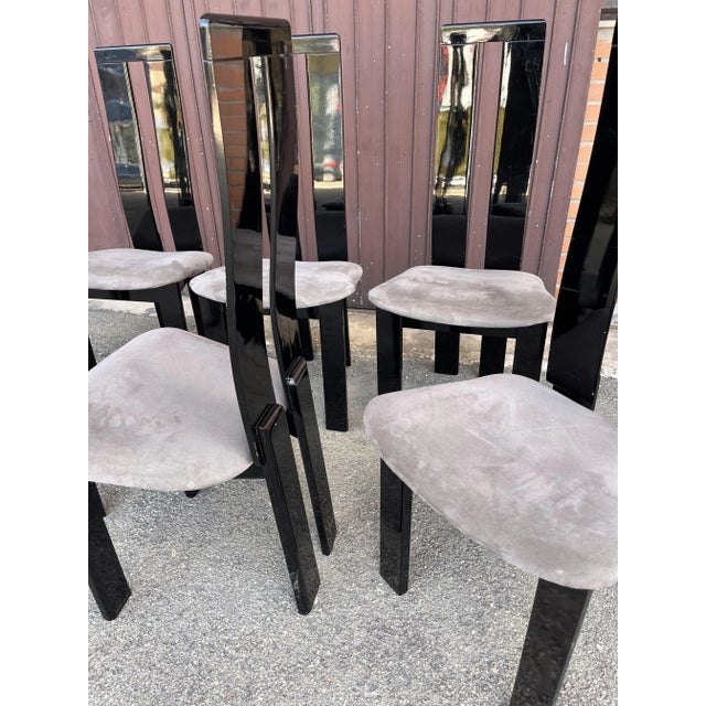 Black and Grey Chairs, 1980, Set of 6 For Sale - Image 3 of 7