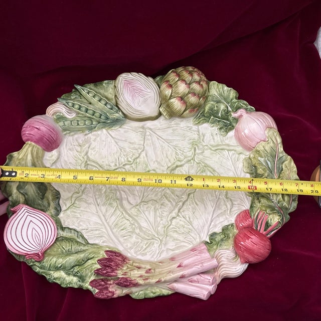 Mid-Century Modern Vintage Fitz and Floyd French Market Ceramic Platter For Sale - Image 3 of 9