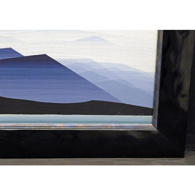 Blue Eyvind Earle Untitled Blue MTN Hand Signed Original Oil on Panel Make an Offer For Sale - Image 8 of 10