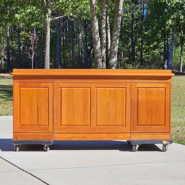 Mid-Century Modern 6-Ft, Finn N. Hansen, Danish Modern Teak Executive Desk (C. 1985), Mid-Century Modern For Sale - Image 3 of 11