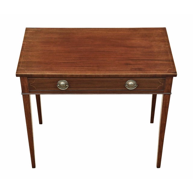 Antique Inlaid Mahogany Desk, 1800s For Sale - Image 3 of 11