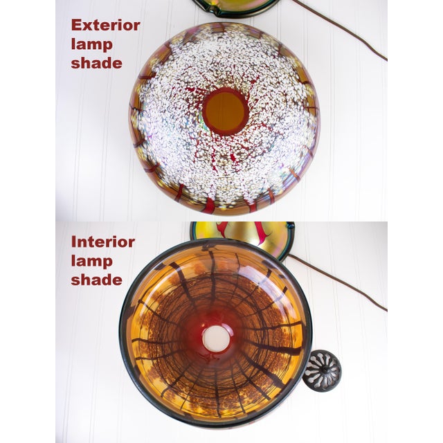 Large Gold "Cherry Blossom" Table Lamp by Carl Radke Signed, Dated For Sale - Image 9 of 12