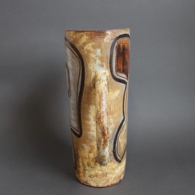 Ceramic Vintage French Ceramic Pitcher with Abstract Motif by Alexandre Kostanda, 1960s For Sale - Image 7 of 18