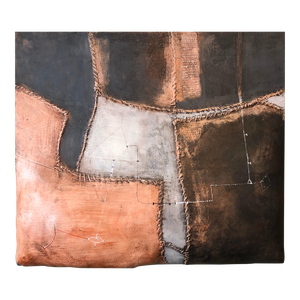 Max Marram, Italian Modernist Abstract Sculpture Painting Shaped Canvas Brutalist Collage, 2002