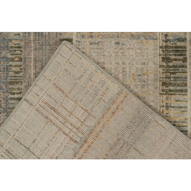 Textile Rug & Kilim’s Distressed Style Abstract Rug in Polychromatic Geometric Pattern For Sale - Image 7 of 8