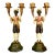 Early 1900s Antique Mediterranean Italian Venetian Moorish Painted Bronze Candelabras - A Pair For Sale