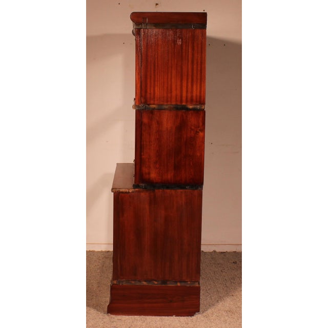 Mahogany Bookcase with 3 Large Elements and Projection from Globe Wernicke, 1890s For Sale - Image 10 of 11