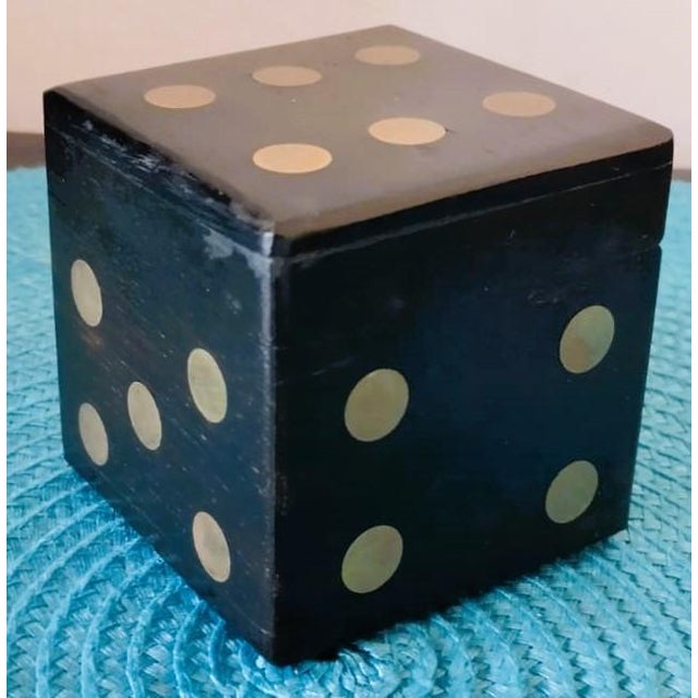 Art Deco Vintage Solid Wood Dice Game Set With Clever Cube Box. For Sale - Image 3 of 7