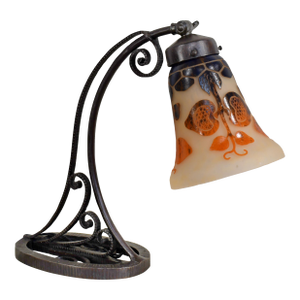 Belgo-French Art Deco Lamp by Carion & Le Verre Francais Schneider - 1920s France