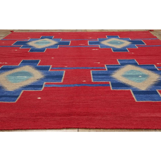 Red Southwest Modern Red Ganado Navajo-Style Rug - 08'02 X 10'00 For Sale - Image 8 of 9