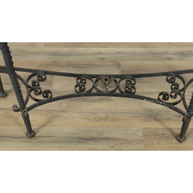 Early 20th Century Ship -Themed Renaissance Revival Gold & Black Iron Console For Sale In Boston - Image 6 of 8