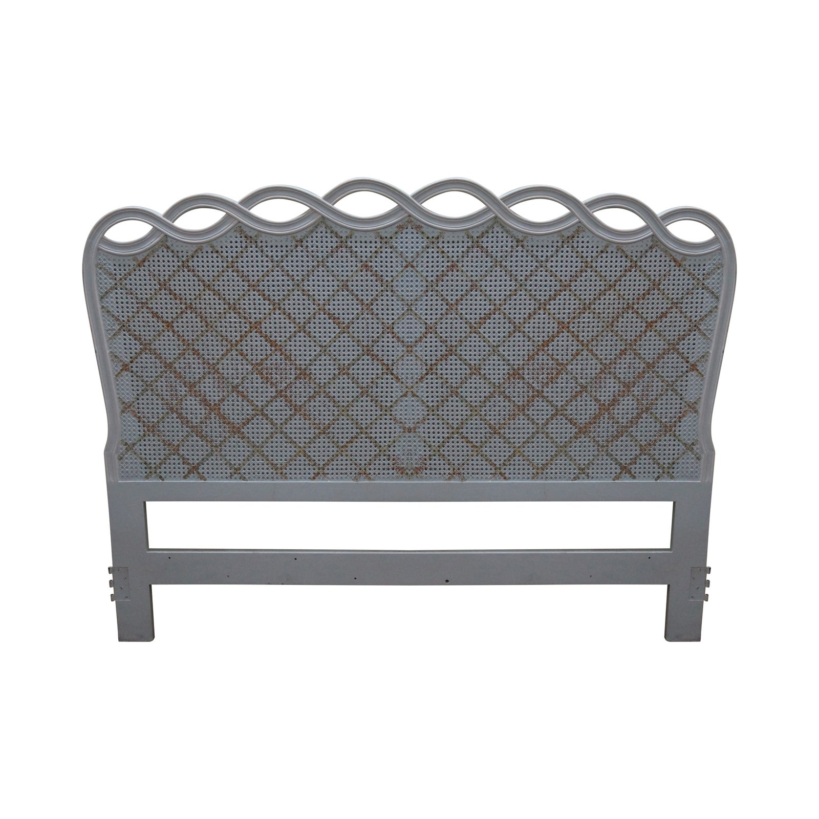 Louis XV Style Painted Cane Back Queen Headboard Chairish