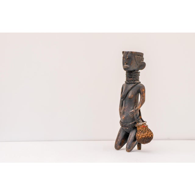 Brown Mid-20th Century Traditional African Hardwood Tribal Nude Female Statues, 1920s, Set of 2 For Sale - Image 8 of 18