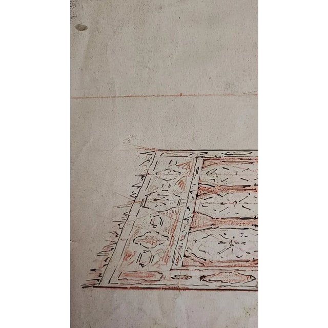 Guglielmo Innocenti, Etude pour scène de théâtre au piano, Crayon & Watercolor on Paper For Sale - Image 9 of 10