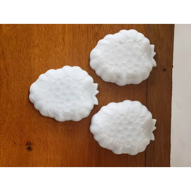 American Late 20th Century Milk Glass Strawberry Shaped Candy or Trinket Dishes- Set of 3 For Sale - Image 3 of 3