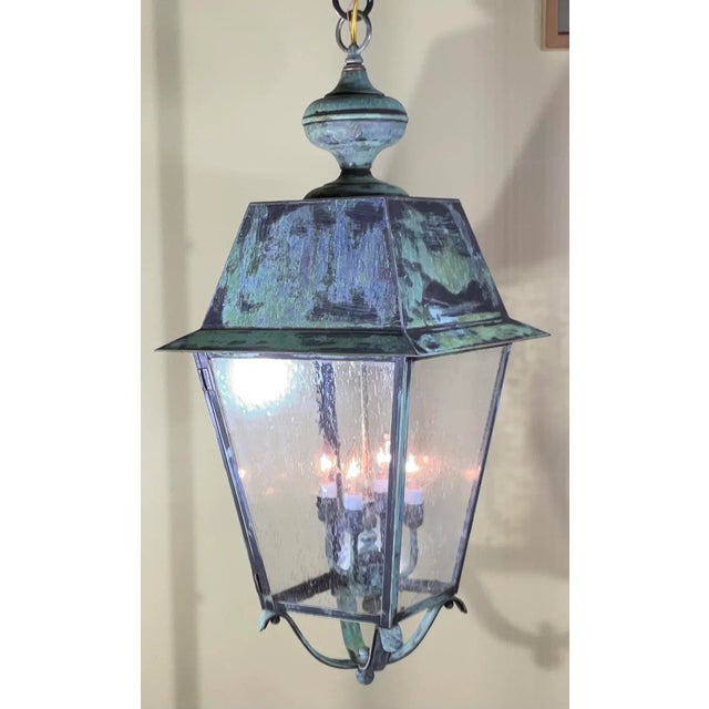 Large Four Sides Brass Hanging Lantern 32” X 14” X 14