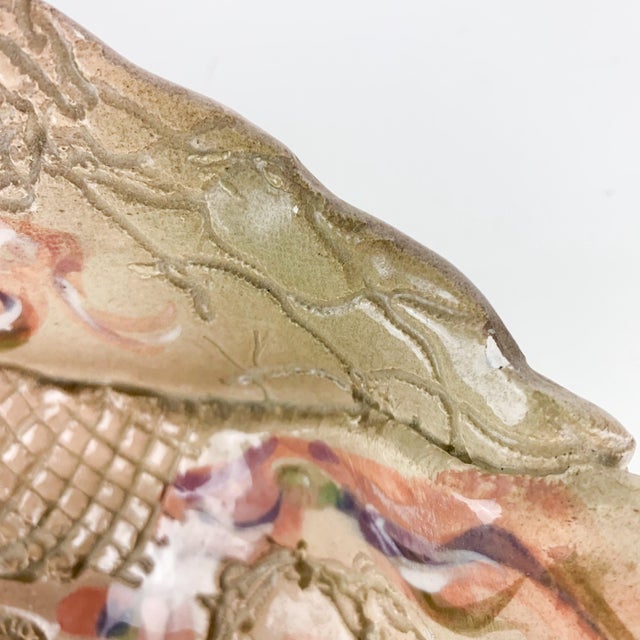 Vintage Signed Gail Markiewicz Art Pottery Textured Free Form Sculptural Bowl For Sale - Image 11 of 11
