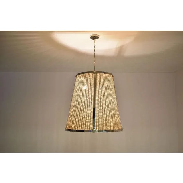 Caeli-A Silver Rattan Pendant Light, Flow Collection For Sale - Image 6 of 8