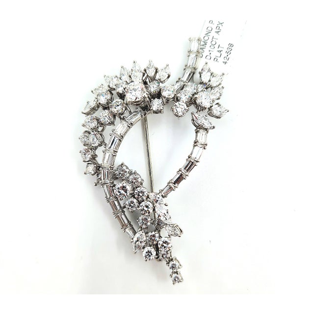 Antique 10.00 Ct Platinum Brooch For Sale - Image 9 of 9