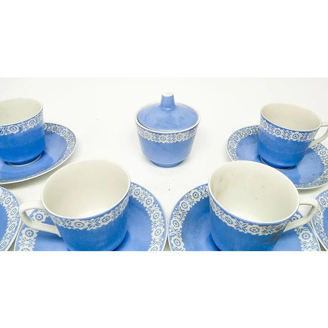 Folk Cups with Saucers from Wałbrzych, Poland, 1970s, Set of 14 For Sale - Image 6 of 7