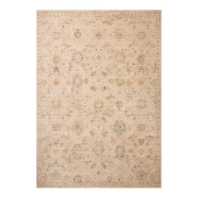 Chris Loves Julia x Loloi Palma Natural / Multi 3'-6" x 5'-6" Accent Rug For Sale